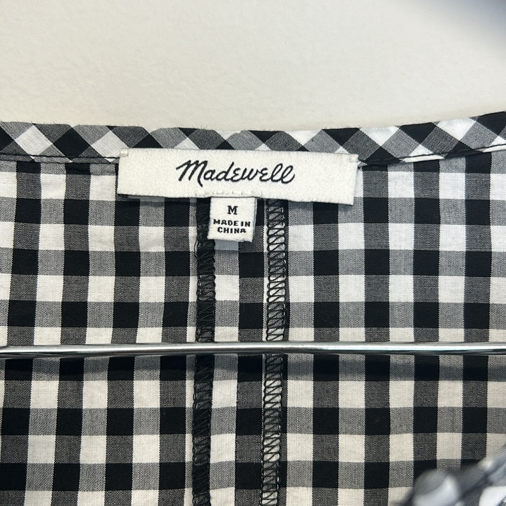 Madewell Smocked Gingham Women’s Top
Medium Black & White - Picture 4 of 7